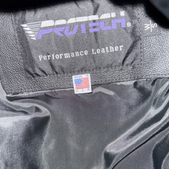 Black Performance Leather Jacket Sz Small Heavy Duty Protech Thinsulate Lining - Picture 10 of 11